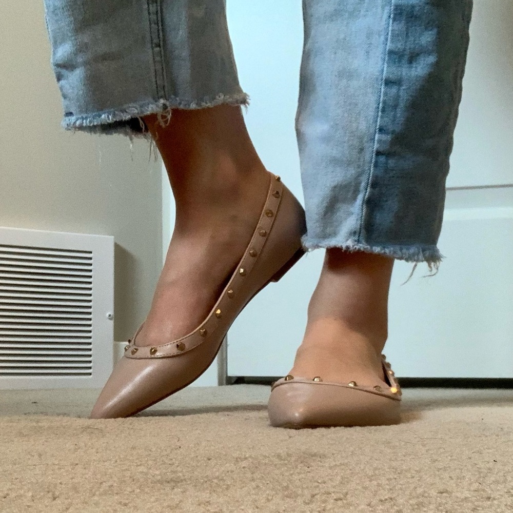 Carvela Kurt Geiger Studded Faux Leather Flats